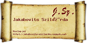 Jakabovits Szilárda névjegykártya